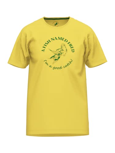 A FISH NAMED FRED Herren Rundhals T-Shirt Gelb Größe 54 von A FISH NAMED FRED