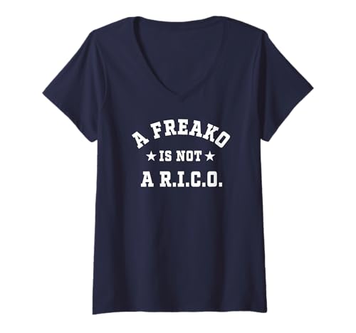 Damen Ein Freako ist kein Rico T-Shirt mit V-Ausschnitt von A Freako Is Not A R.I.C.O. Retro Athletic Shop