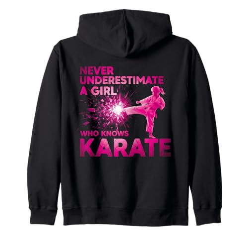 Never Underestimate a Girl Who Knows Karate Lustiges Zitat Kapuzenjacke von A Girl Who Knows Karate Shop
