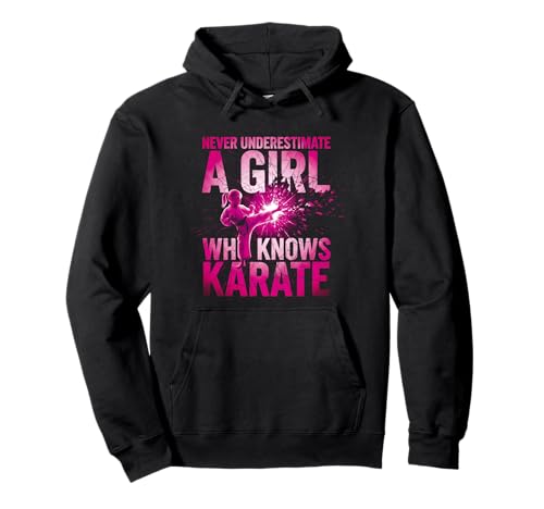 Never Underestimate a Girl Who Knows Karate Lustiges Zitat Pullover Hoodie von A Girl Who Knows Karate Shop
