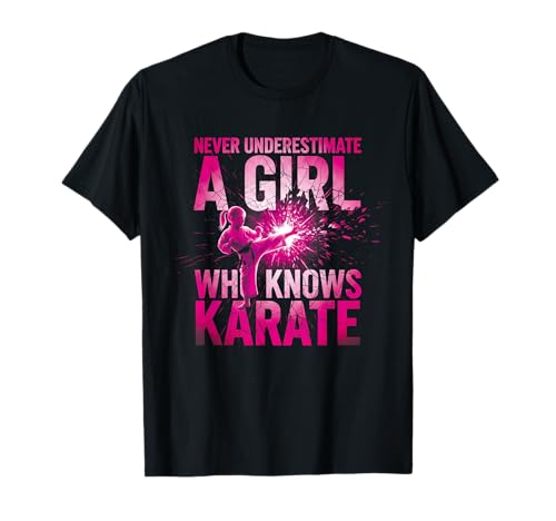 Never Underestimate a Girl Who Knows Karate Lustiges Zitat T-Shirt von A Girl Who Knows Karate Shop