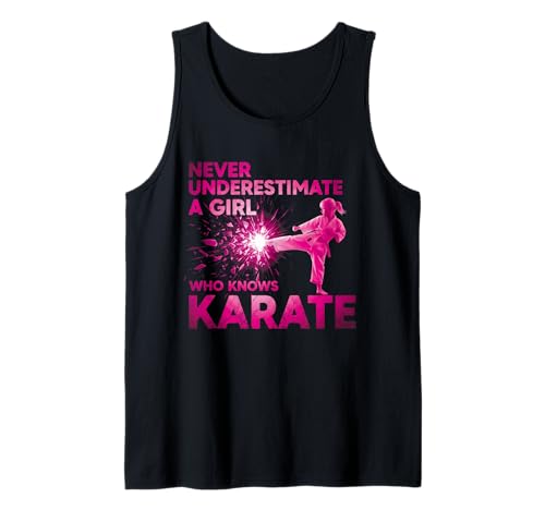Never Underestimate a Girl Who Knows Karate Lustiges Zitat Tank Top von A Girl Who Knows Karate Shop