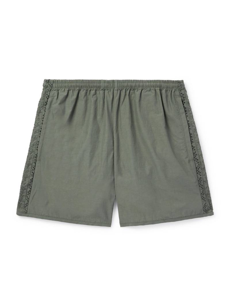A Kind Of Guise - Bibile Straight-Leg Embroidered Recycled-Shell Shorts - Men - Green - M von A Kind Of Guise