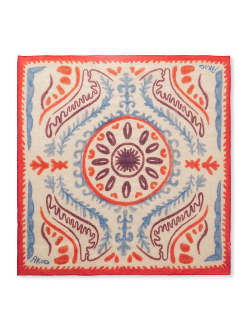 A Kind Of Guise - Bora Printed Virgin Wool Scarf - Men - Orange von A Kind Of Guise
