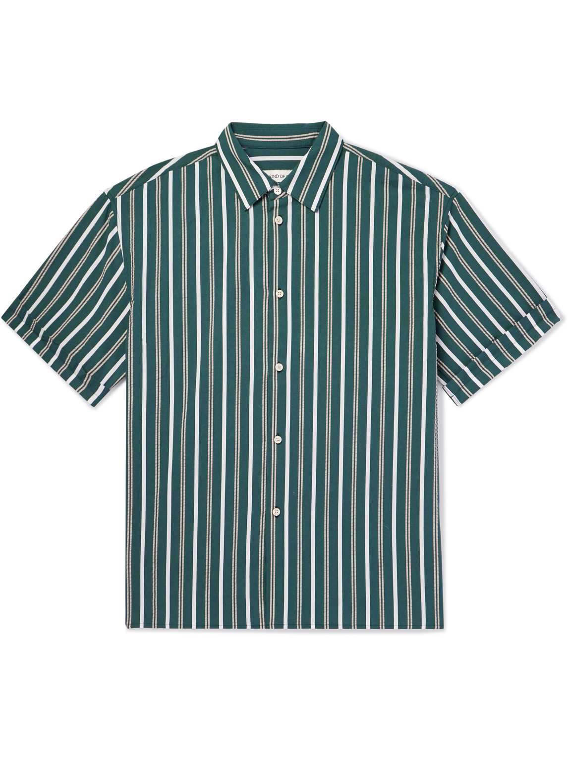 A Kind Of Guise - Elio Striped Textured-Cotton Shirt - Men - Green - L von A Kind Of Guise