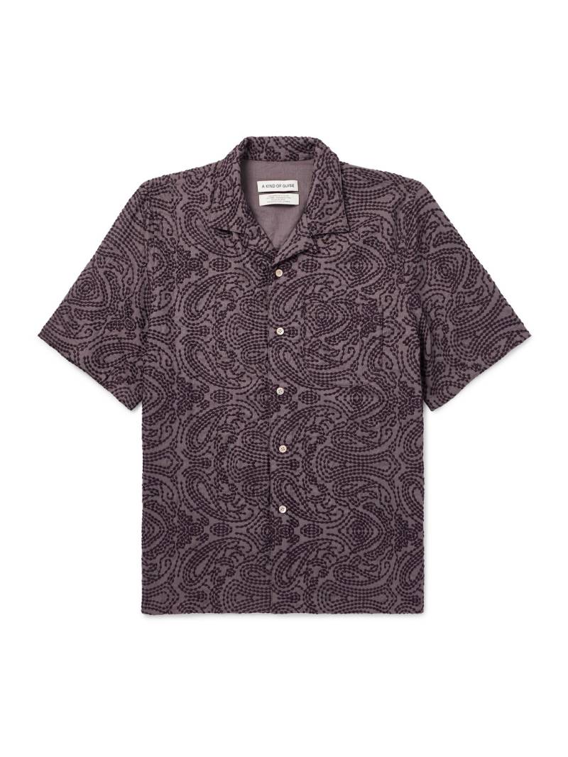 A Kind Of Guise - Gioia Convertible-Collar Embroidered Linen-Blend Shirt - Men - Brown - XXL von A Kind Of Guise