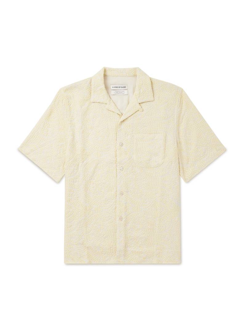 A Kind Of Guise - Gioia Convertible-Collar Embroidered Linen-Blend Shirt - Men - Yellow - L von A Kind Of Guise