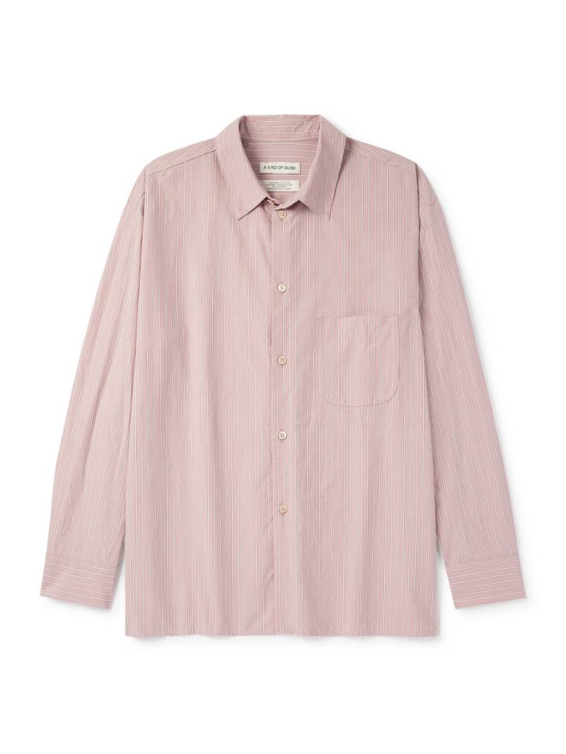 A Kind Of Guise - Gusto Striped Cotton-Poplin Shirt - Men - Pink - L von A Kind Of Guise