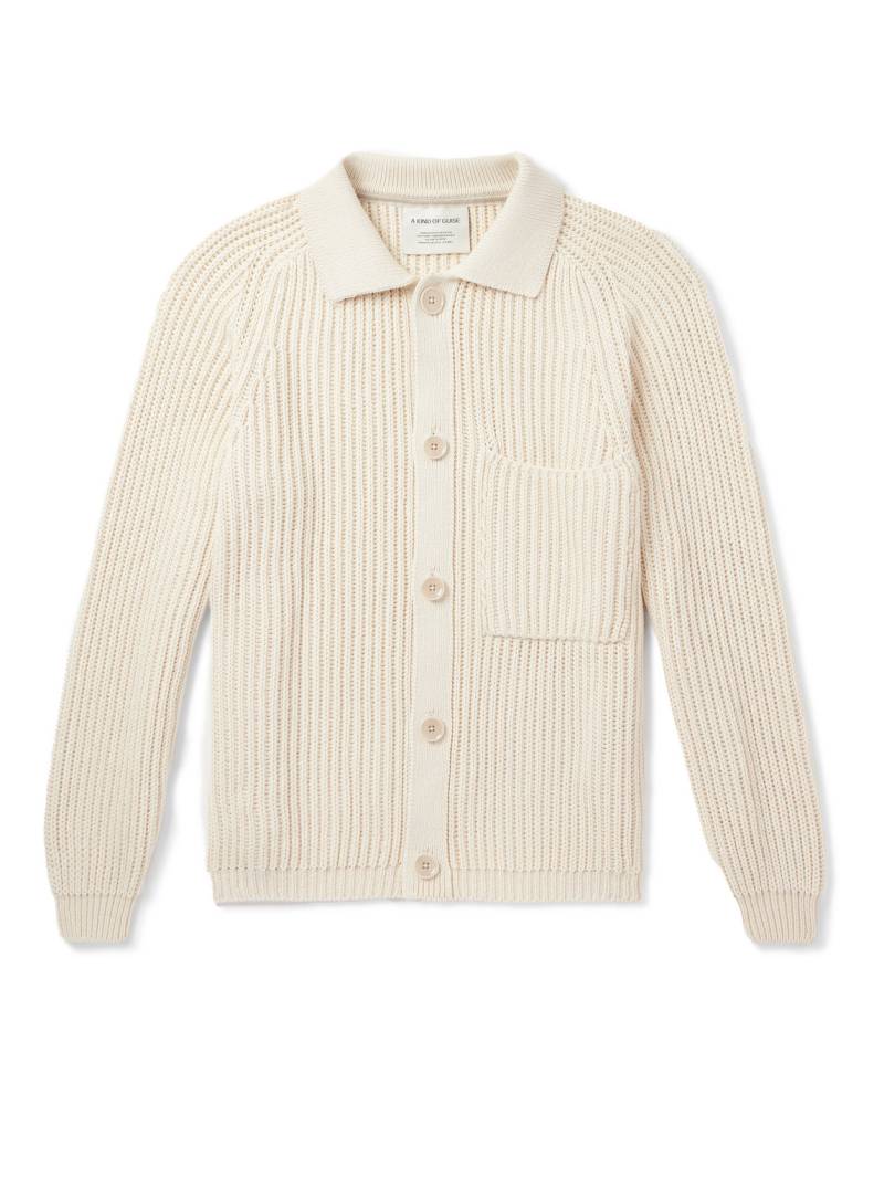 A Kind Of Guise - Juhi Ribbed-Knit Cotton Cardigan - Men - Neutrals - S von A Kind Of Guise