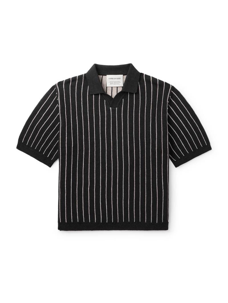 A Kind Of Guise - Mahua Striped Linen and Cotton-Blend Polo Shirt - Men - Blue - XXL von A Kind Of Guise