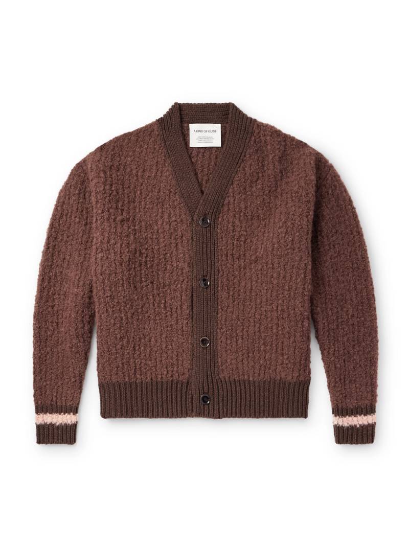A Kind Of Guise - Ribbed-Knit Virgin Wool-Blend Cardigan - Men - Brown - M von A Kind Of Guise