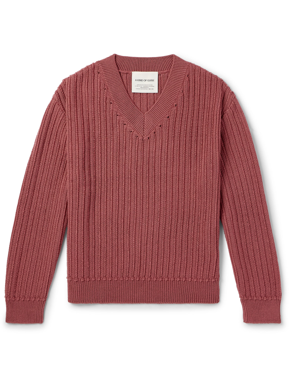 A Kind Of Guise - Saimir Ribbed Merino Wool and Silk-Blend Sweater - Men - Purple - L von A Kind Of Guise