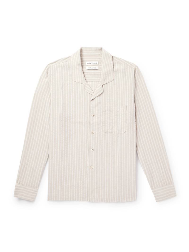 A Kind Of Guise - Scopello Convertible-Collar Striped TENCEL™ Lyocell Shirt - Men - Neutrals - L von A Kind Of Guise