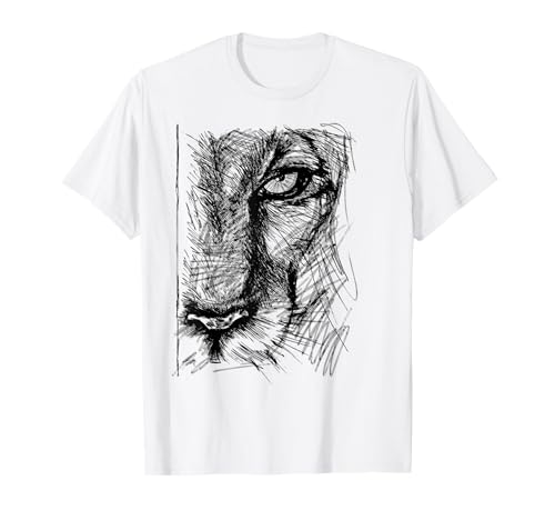 Lioness Face Graphic Leaders of African Pride Lions Damen T-Shirt von A Lions Gaze Aesthetic