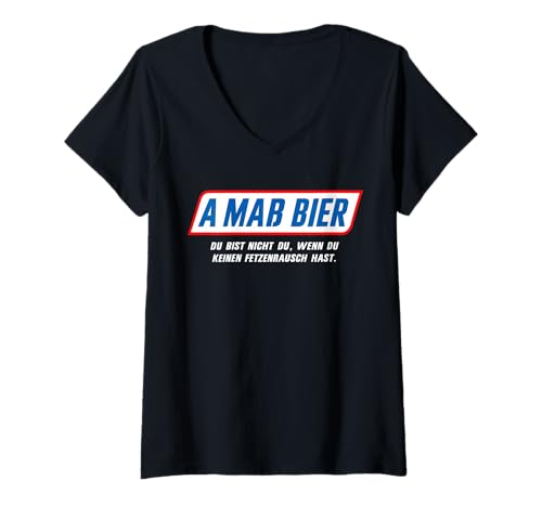 Damen A Mass Bier - DU BIST Nicht DU - DURSTIG. Bayern Oktoberfest T-Shirt mit V-Ausschnitt von A MASS BIER X DURSTIG. Maß Wiesn - Lecker Bierchen