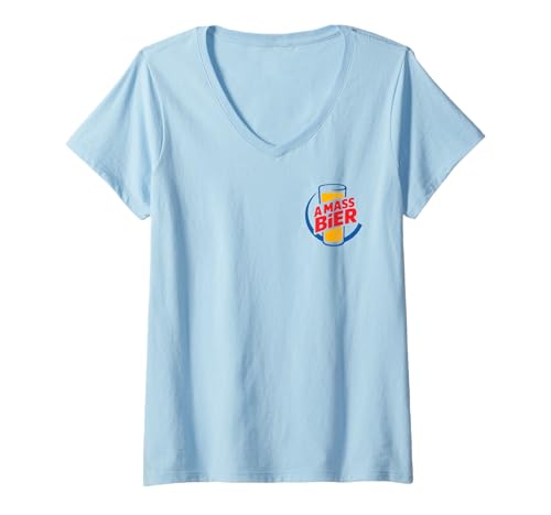 Damen A Mass Bier Logo X Lecker Bierchen Wiesn Bayern Oktoberfest T-Shirt mit V-Ausschnitt Damen A Mass Bier Logo X Lecker Bierchen Wiesn Bayern Oktoberfest T-Shirt mit V-Ausschnitt von A MASS BIER X Maß Bier Logo - Lecker Bierchen