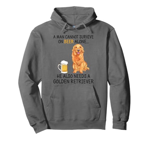 A Man Cannot Survive On Beer Alone Lustiger Golden Retriever Pullover Hoodie A Man Cannot Survive On Beer Alone Lustiger Golden Retriever Pullover Hoodie von A Man Cannot Survive On Beer Alone and Dogs shirts