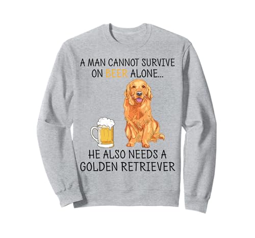 A Man Cannot Survive On Beer Alone Lustiger Golden Retriever Sweatshirt A Man Cannot Survive On Beer Alone Lustiger Golden Retriever Sweatshirt von A Man Cannot Survive On Beer Alone and Dogs shirts