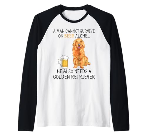 Herren A Man Cannot Survive On Beer Alone Lustiger Golden Retriever Raglan Herren A Man Cannot Survive On Beer Alone Lustiger Golden Retriever Raglan von A Man Cannot Survive On Beer Alone and Dogs shirts