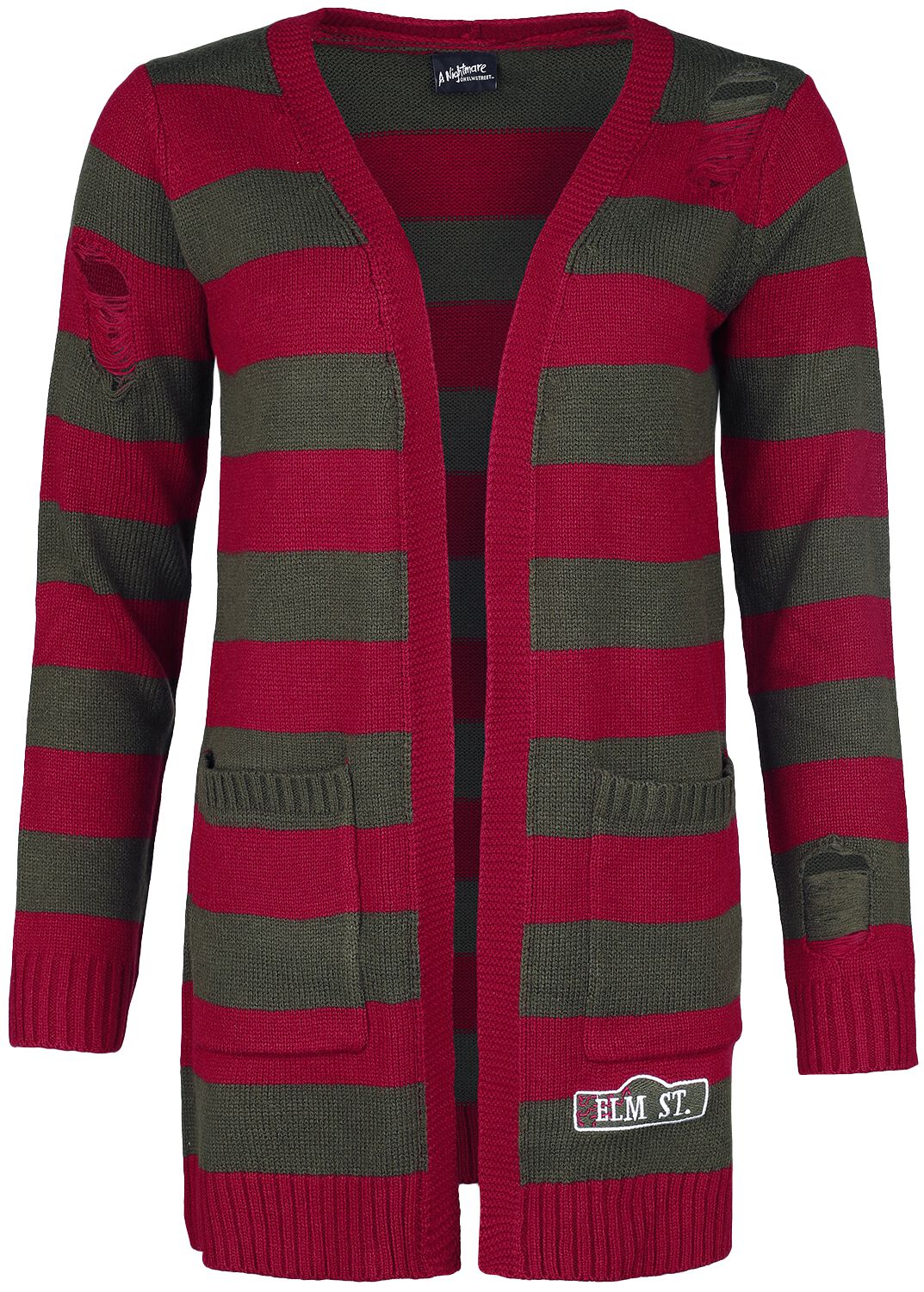 A Nightmare on Elm Street Cardigan - Elmstreet - S bis XXL - für Damen - Größe S - rot/grün  - EMP exklusives Merchandise! von A Nightmare on Elm Street