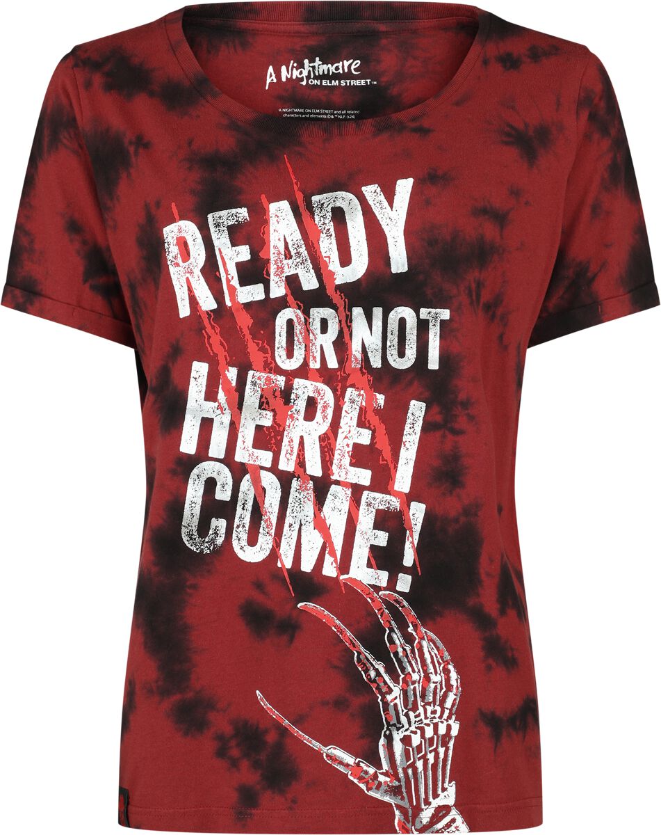 A Nightmare on Elm Street Ready or Not - Here I Come! T-Shirt dunkelrot in L von A Nightmare on Elm Street