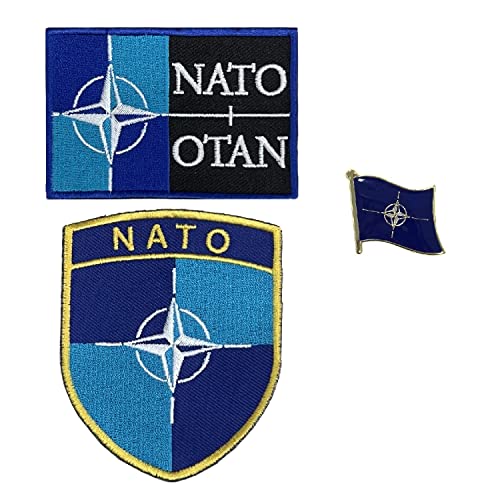 A-ONE North Atlantic Vertragsorganisation Armee Taktische Militärabzeichen Patches+ NATO Mark Badge, NATO Patch für Hüte Jeans Socken Geschenkkollektion Nr. 423+ 424p von A-ONE