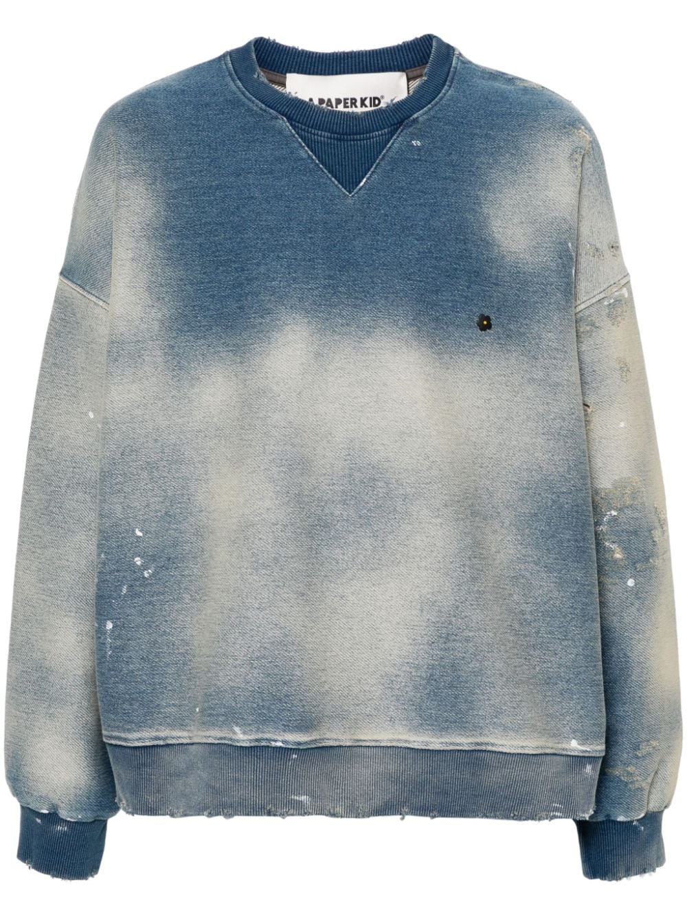 A Paper Kid Ausgeblichenes Sweatshirt in Jeansoptik - Blau von A Paper Kid