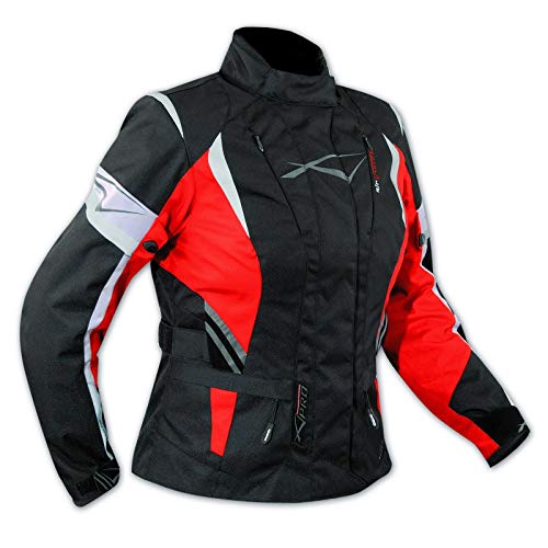 A-Pro Textiljacke Motorrad Touring Damen Protektoren Thermofutter Wasserdicht Rot L von A-Pro