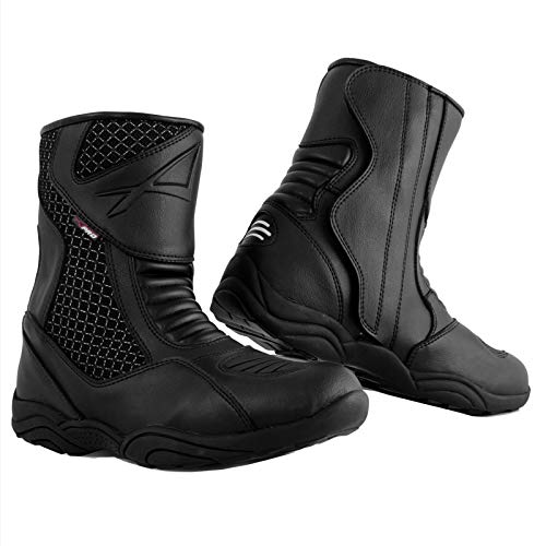 A-pro Touring-Stiefel, Halbstiefel, Motorradstiefel, wasserdicht, Motorradschuhe, Schwarz, Größe 45 von A-Pro