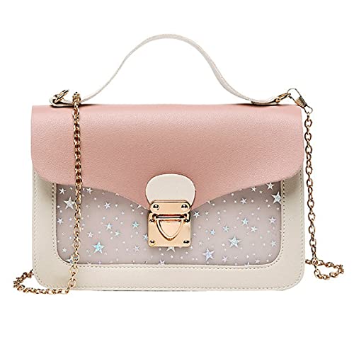 A-QMZL Mädchen Umhängetasche Klein Damen Schultertasche Handy Umhängetasche Handytaschen Geldbörse Handtaschen Mode Abnehmbare Kette Crossbody Bag für Damen Frauen Mädchen Kinder (Rosa) von A-QMZL