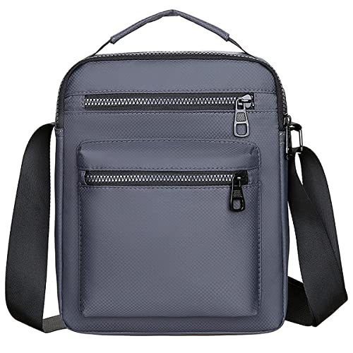 A-QMZL Umhängetasche Herren Schultertasche Crossbody Herrentasche Handytasche Herrenhandtasche Kleine Umhängen Tasche Shulder Bag Messenger für Freizeit Urlaub Ausflug (grau) von A-QMZL