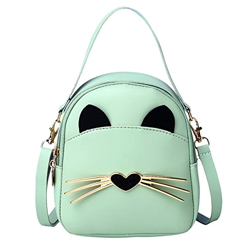 A-QMZL Umhängetasche für Mädchen Mini Crossbody Bag Schultertasche Handtaschen PU Leder Kleine Mädchenhandtasche Mini Rucksäcke für Kinder Mädchen Teenager (grün) von A-QMZL