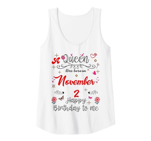 Damen Eine Königin wurde am 2. November 2. Geburtstag geboren Tank Top Damen Eine Königin wurde am 2. November 2. Geburtstag geboren Tank Top von A Queen Was Born on November 2 November Birthday