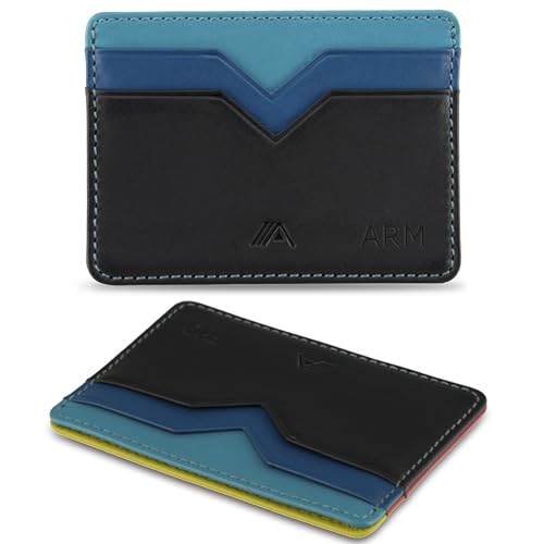 A-SLIM Yaiba Personalisierte Ledergeldbörse Kartenetui mit individueller Initialenprägung | Personalisierte Geldbörse für Männer | Premium Vollnarbenleder Geldbörse, Vivid, 10.5*7.5 cm, Minimalistisch von A-SLIM