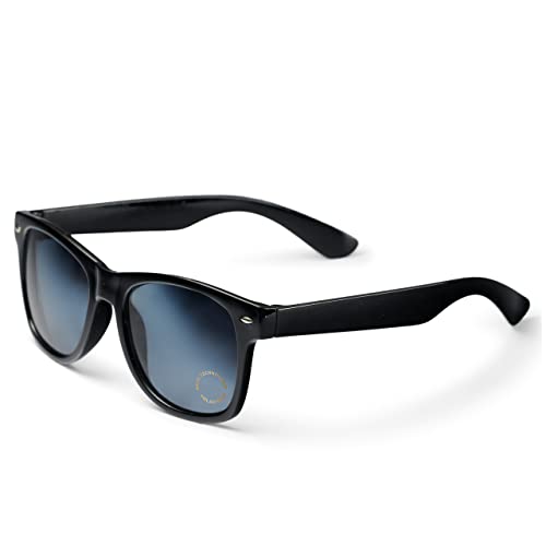 A-VISION Sonnenbrille mit Sehstärke -150 für Kurzsichtigkeit/Myopie/Distance I Polarisierte gläser mit UV Schutz I Schwarze unisex brille vintage look I ** Dies sind keine Lesebrille ** von A-VISION