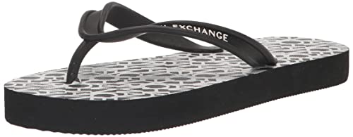 Armani Exchange Damen Cooper Flip-Flops mit doppelter Sohle Flipflop, Schwarz + Optik, 38 EU von Emporio Armani