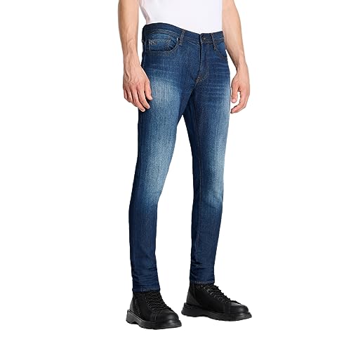 A|X ARMANI EXCHANGE Herren J33 Super Skinny Comfort Fabric Stretch Denim Jeans, Dunkles Indigo, 38W / 32L von Emporio Armani