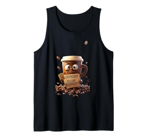 A Grumpy Coffee Cup Lustiges Unisex-Design für Herren und Damen Tank Top von A grumpy Coffee Funny Unisex Design Men Women tee
