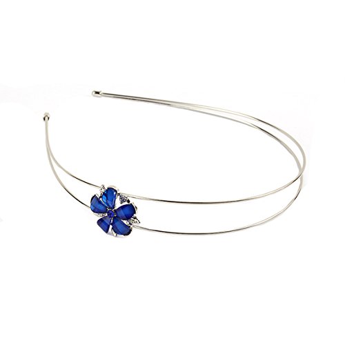 Haarschmuck Kopfschmuck Haarreifen Haarreif Haarring Ring Hair Blüte Blau von A & A Hair Beauty