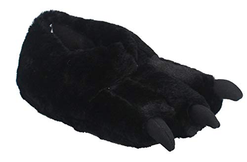 Grafters Herren-Hausschuhe mit lustigem Monsterklauenbär, flauschig, warm, Winter-Hausschuhe, Größe 39-45, Schwarz , 42 1/3 EU von A&H Footwear