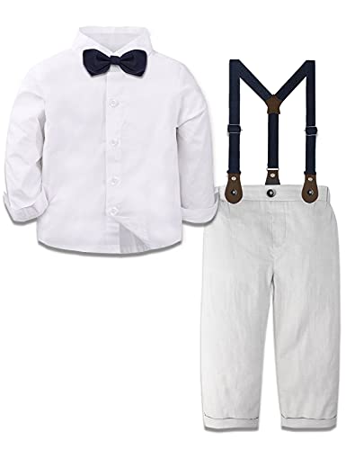 mintgreen Baby Anzug Junge, Kleinkind Taufe Hochzeit Outfits Kleidungsset, Weiß Grau, 18-24 Monate von A&J DESIGN