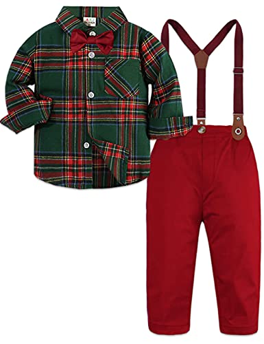 mintgreen Baby Anzug Junge, Kleinkind Weihnachten Outfits Kleidungsset, Grün Rot, 2-3 Jahre von A&J DESIGN