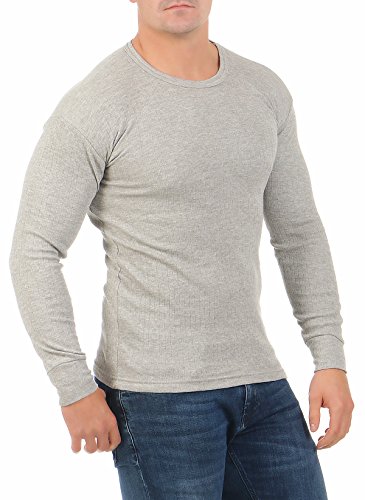 A&LE Fashion Herren Thermo-Unterhemd Langarm Innenfleece für den Winter warm Arbeitsbekleidung angeraut 4035 (10/4XL, Grau) von A&LE Fashion