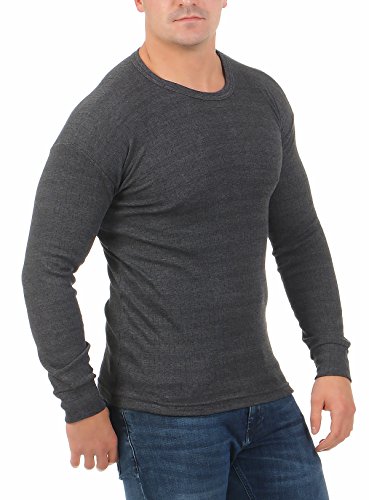 A&LE Fashion Herren Thermo-Unterhemd Langarm Innenfleece für den Winter warm Arbeitsbekleidung angeraut 4035 (5/M, Anthrazit) von A&LE Fashion