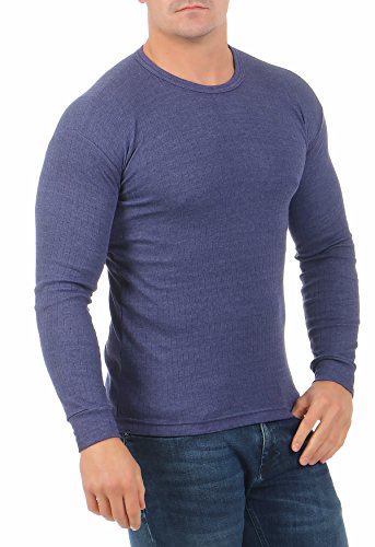 A&LE Fashion Herren Thermo-Unterhemd Langarm Innenfleece für den Winter warm Arbeitsbekleidung angeraut 4035 (8/XXL, Blau) von A&LE Fashion