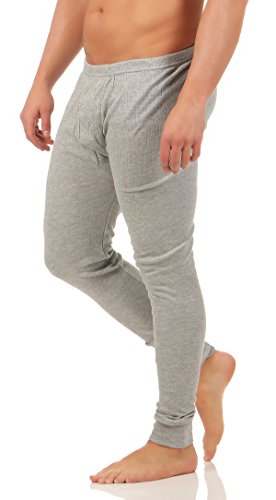 A& LE Fashion Herren Thermo Unterhose Pants mit Innenfleece warme Unterwäsche CL 4034 (5 / M, Hellgrau) von A& LE Fashion