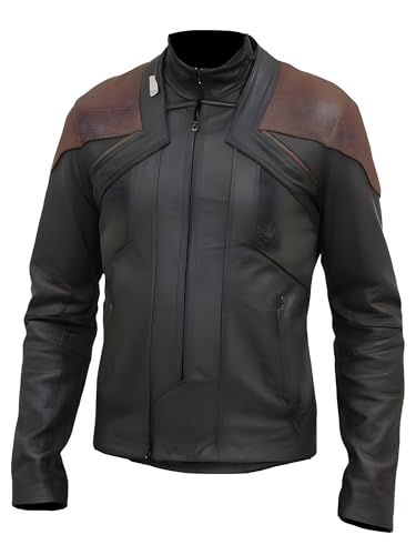 A&M Express Herren Captain Riker Echtleder Jacke - Commander Field Black TV Show Staffel 3 Jacke, Schwarz , XXL von A&M Express