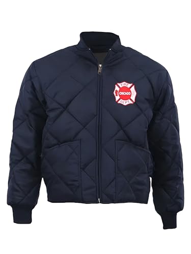 A&M Express Herren Kinney Chicago Blue Jacket - Puffer Satin Bomberjacke, blau, XXL von A&M Express