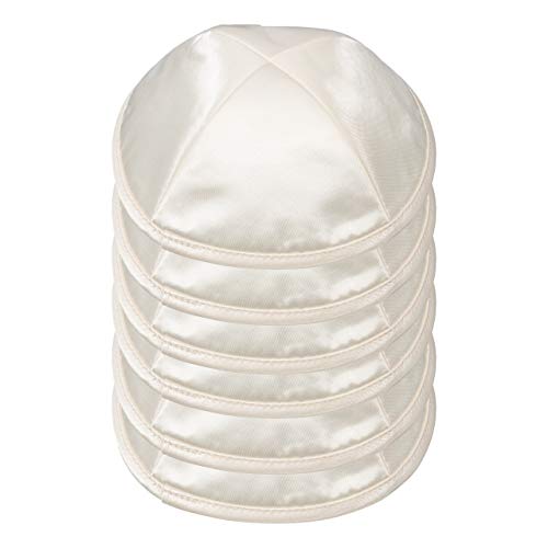A&M Mezuzot Modern Satin Kippah für Herren Yarmulke Cap Jüdische Yamaka Hut Kippot Yarmulka 6er Set, Seidenweiß, Mittel A&M Mezuzot Modern Satin Kippah für Herren Yarmulke Cap Jüdische Yamaka Hut Kippot Yarmulka 6er Set, Seidenweiß, Mittel von A&S Mezuzot