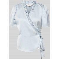 A-view Regular Fit Bluse in Wickel-Optik Modell 'Peony' in Hellblau, Größe 40 von A-view